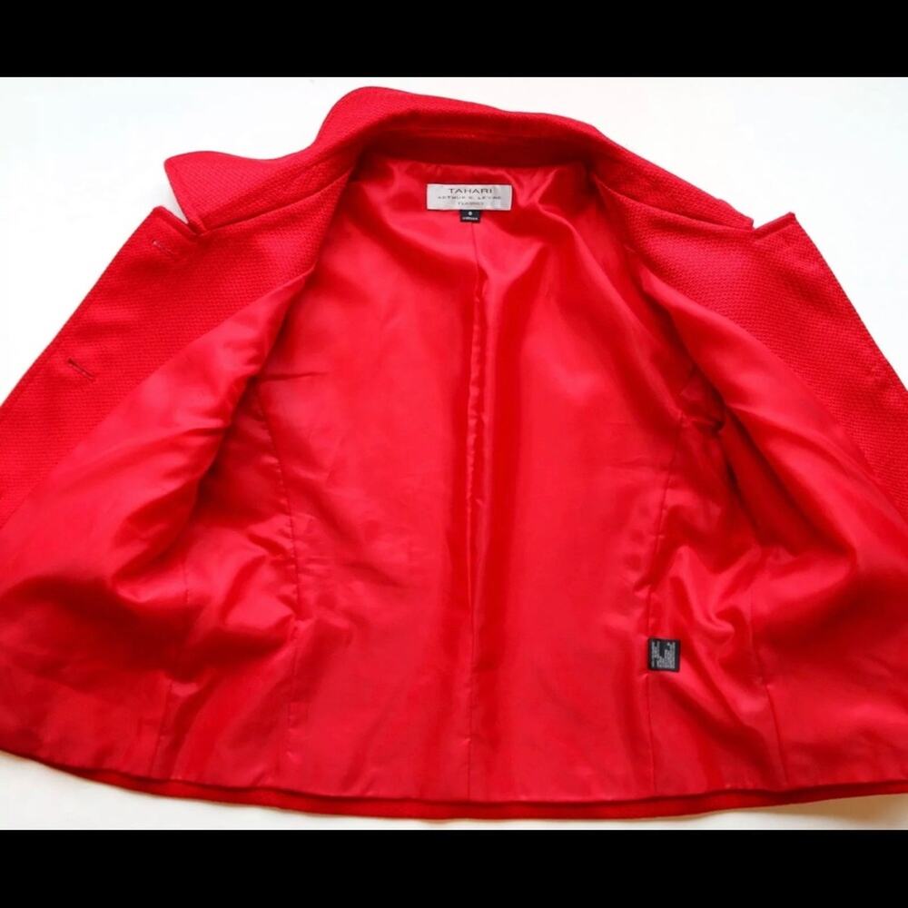 Tahari‎ ASL Classics 8 Bright Red 3/4 Sleeve Jacket IMMACULATE - Picture 5 of 9